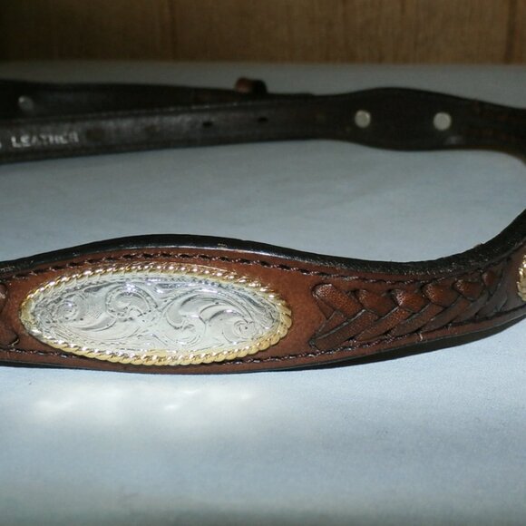 Grants Brown Braided Leather Western Belt with silver Conchos size 36 - Picture 6 of 15
